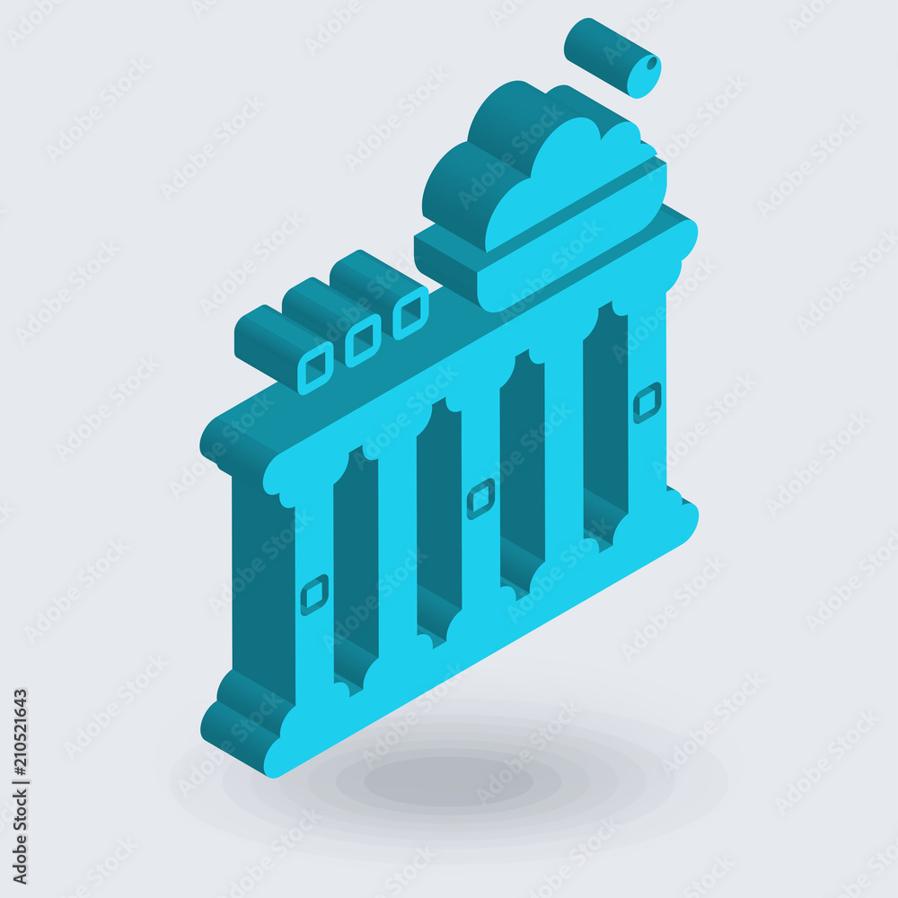 Fototapeta premium Facade icon vector isolated on white background for your web and mobile app design, Facade logo concept , isometric 3D icon