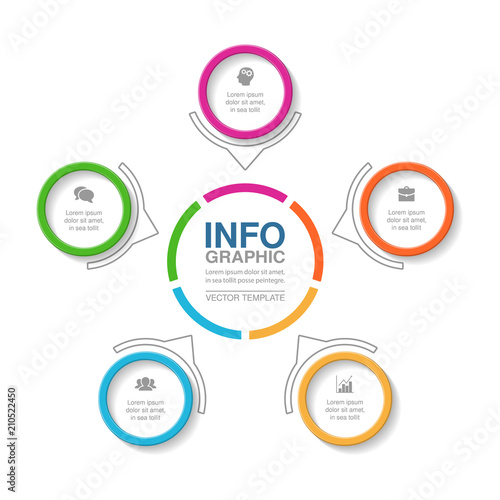 Vector infographic template for diagram, graph, presentation, chart, business concept with 5 options.