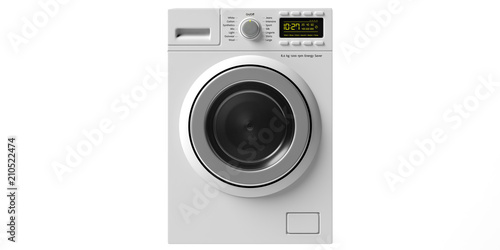 Clothes washer, dryer machine isolated cut out on white background. 3d illustration photo