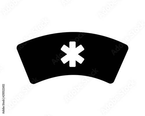 nurse hat silhouette medical medicare health care pharmacy clinic image vector icon