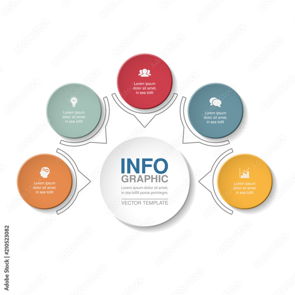 Vector infographic template for diagram, graph, presentation, chart, business concept with 5 options. Vector infographic template for diagram, graph, presentation, chart, business concept with 5 options.