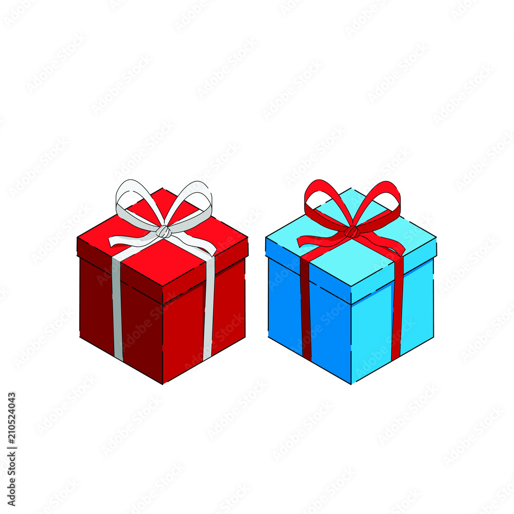 Fototapeta premium gift box vector icon flat style isolated on white background