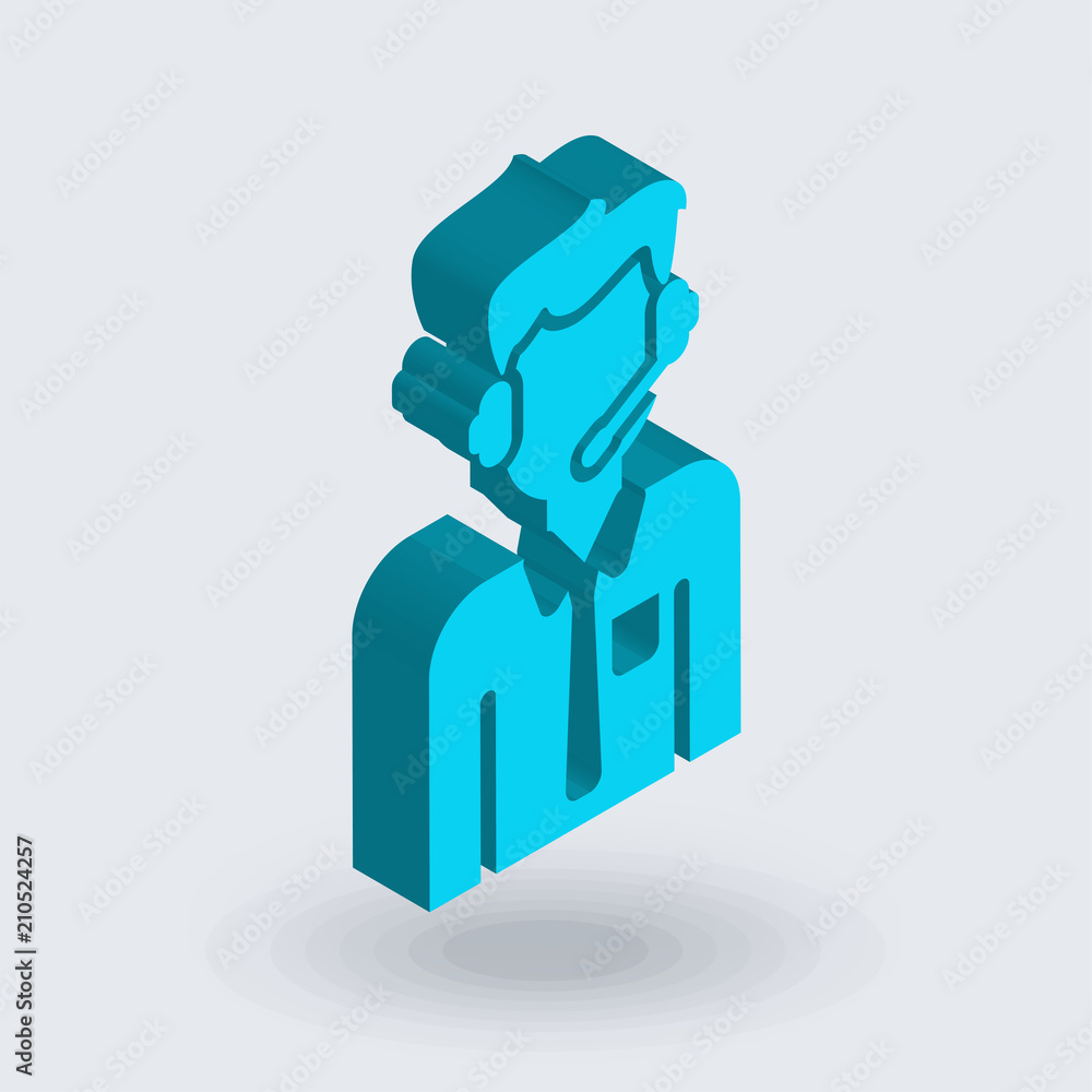 Customer service icon vector sign and symbol isolated on white background, Customer service logo concept , isometric 3D icon Customer service icon vector sign and symbol isolated on white background, Customer service logo concept , isometric 3D icon