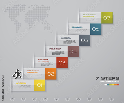 7 Steps staircase Infographic element for presentation. EPS 10.