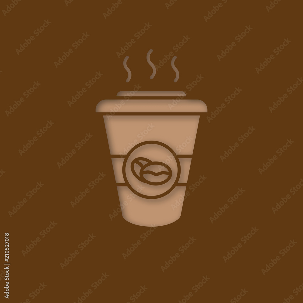 Coffee to go paper cut out icon Coffee to go paper cut out icon