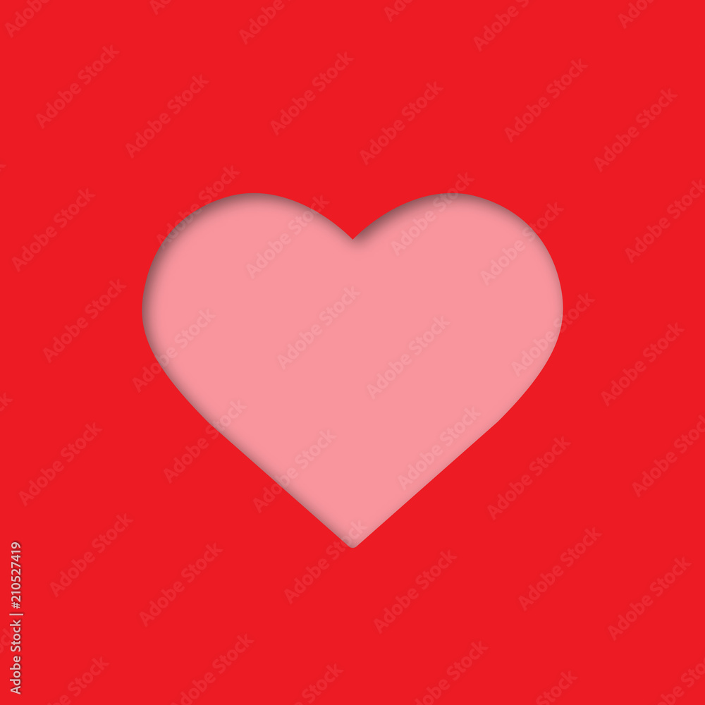 Heart paper cut out icon