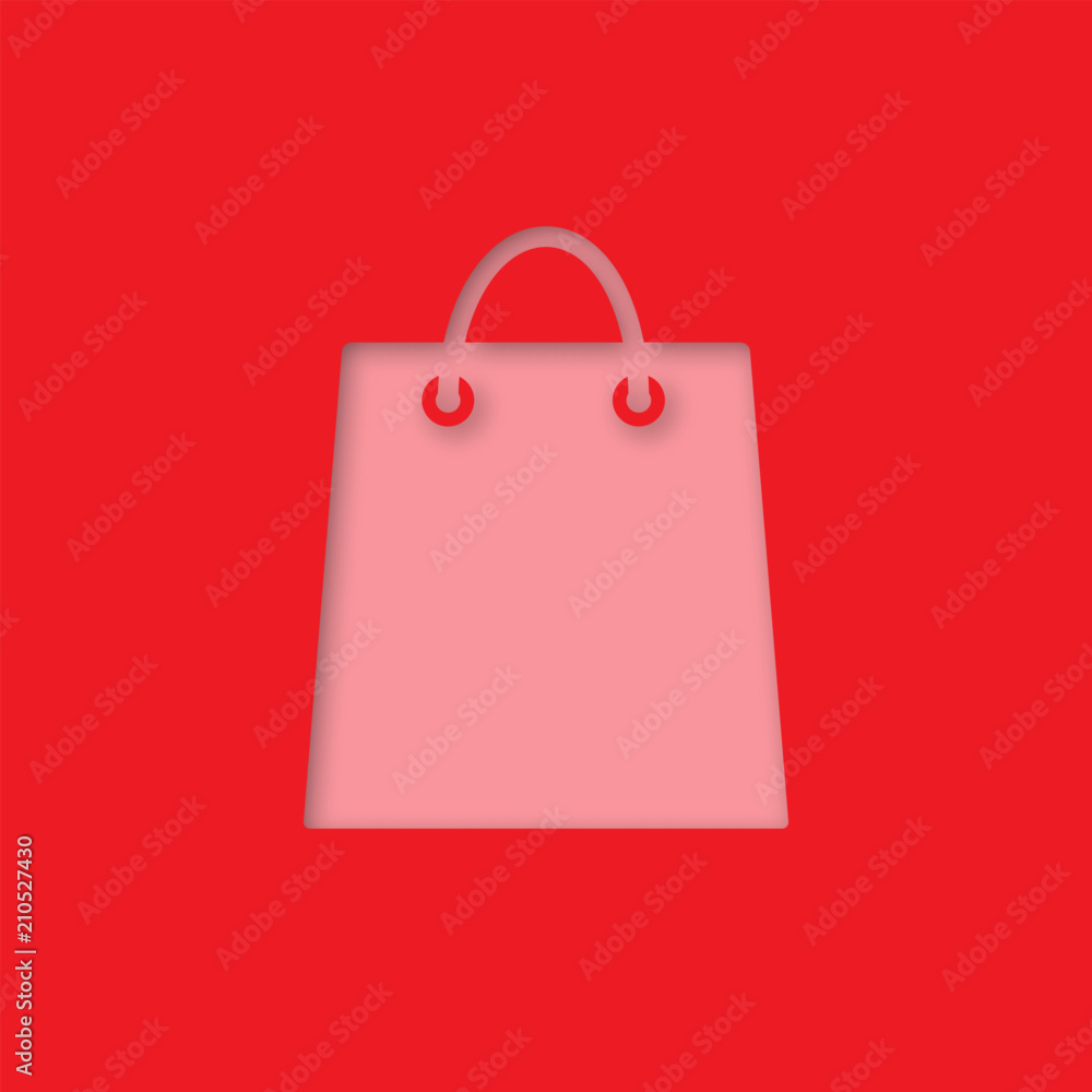 Shopping bag paper cut out icon Shopping bag paper cut out icon