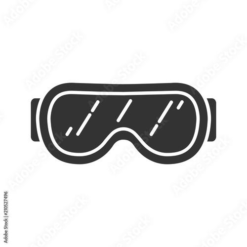 Ski goggles glyph icon