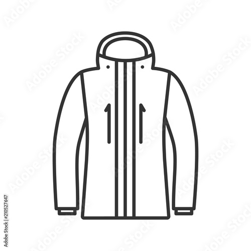 Ski jacket linear icon