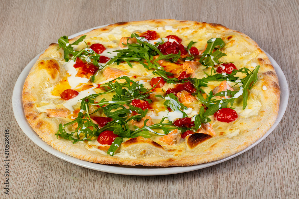 Pizza with salmon Pizza with salmon