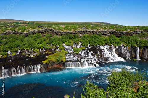 waterfall Hraunsfossar in Iceland