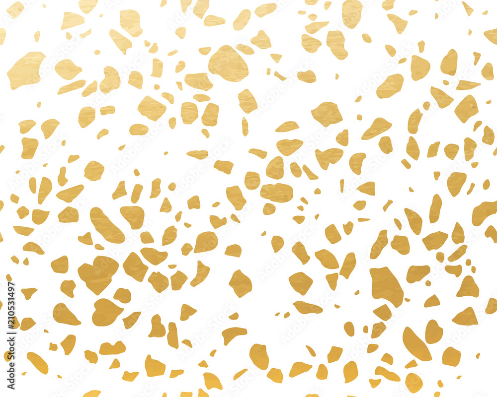 Golden Terrazzo Pattern. Endless Background.
