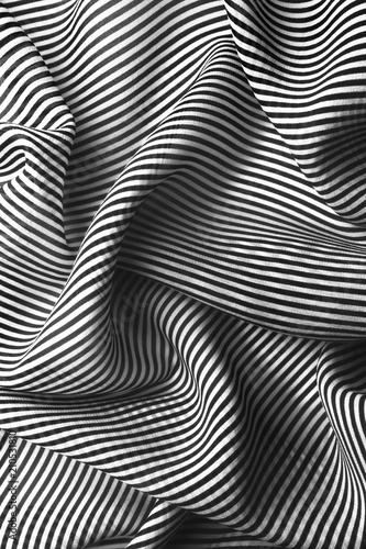 Elegant black and white silk with stripes, abstract background © Allusioni