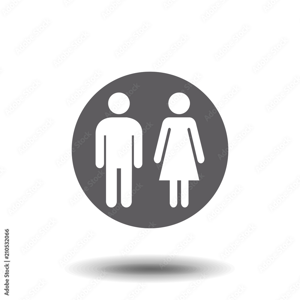 Man, Woman icon, isolated. Flat design. Man, Woman icon, isolated. Flat design.