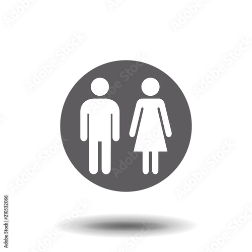 Man, Woman icon, isolated. Flat design.
