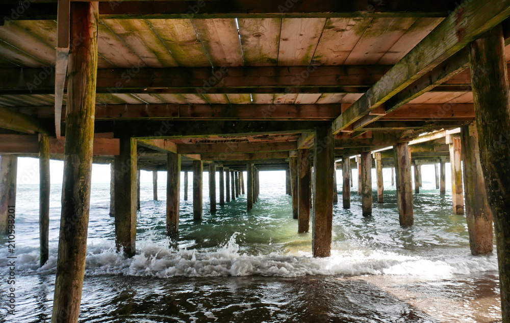 under a jetty