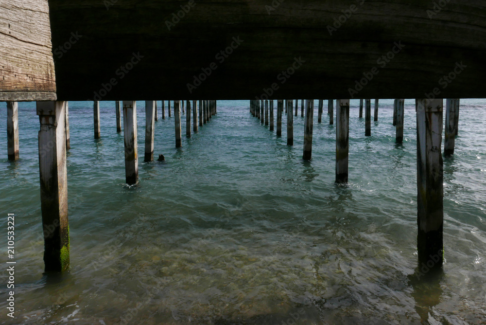 metaphysical pier in open water sea metaphysical pier in open water sea