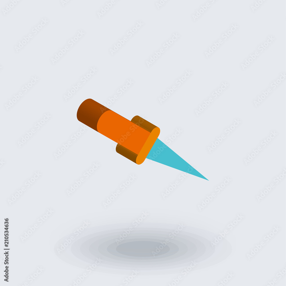 Paper knife icon vector sign and symbol isolated on white background, Paper knife logo concept , 3D isometric icon Paper knife icon vector sign and symbol isolated on white background, Paper knife logo concept , 3D isometric icon