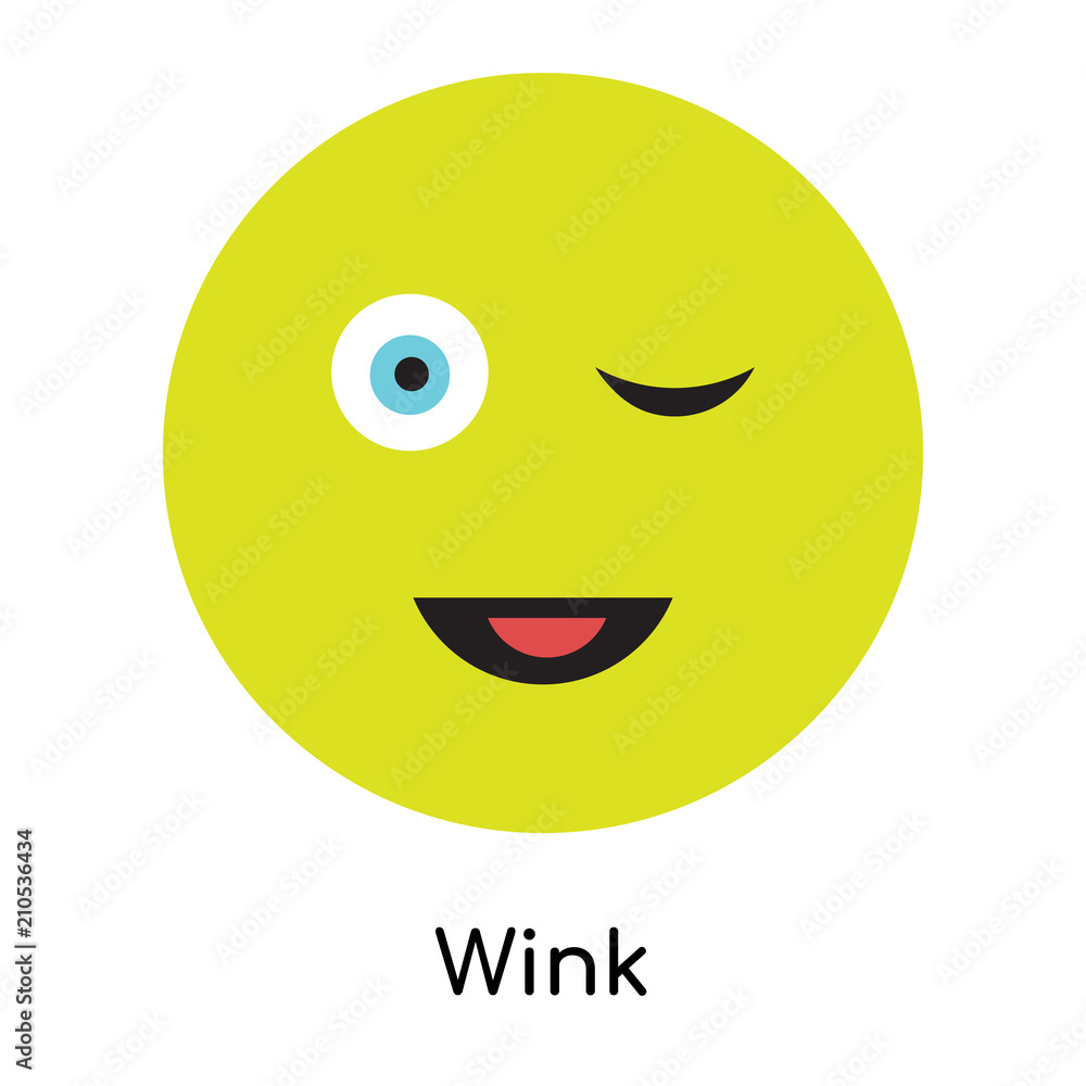Fototapeta premium Wink icon vector sign and symbol isolated on white background, Wink logo concept