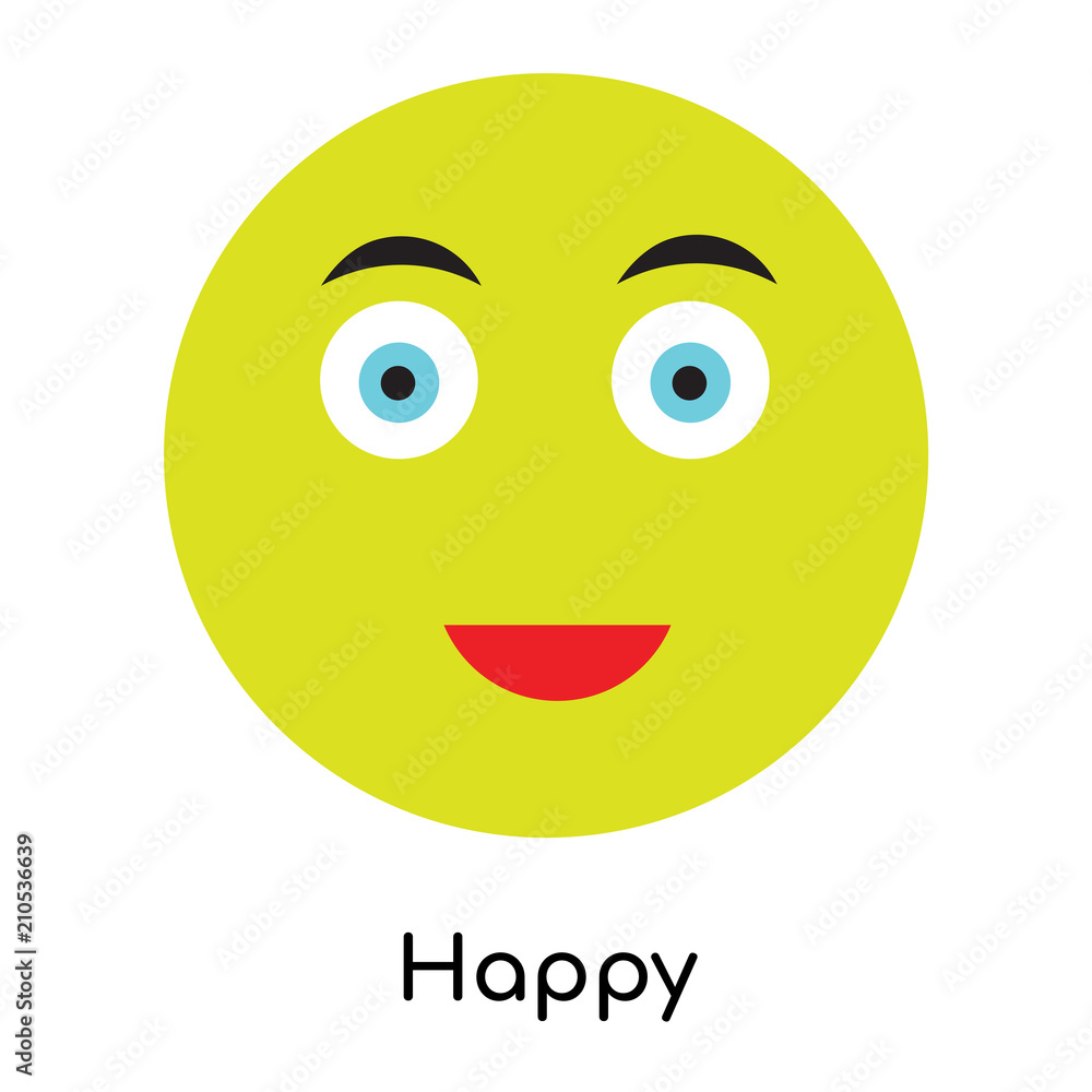 Fototapeta premium Happy icon vector sign and symbol isolated on white background, Happy logo concept