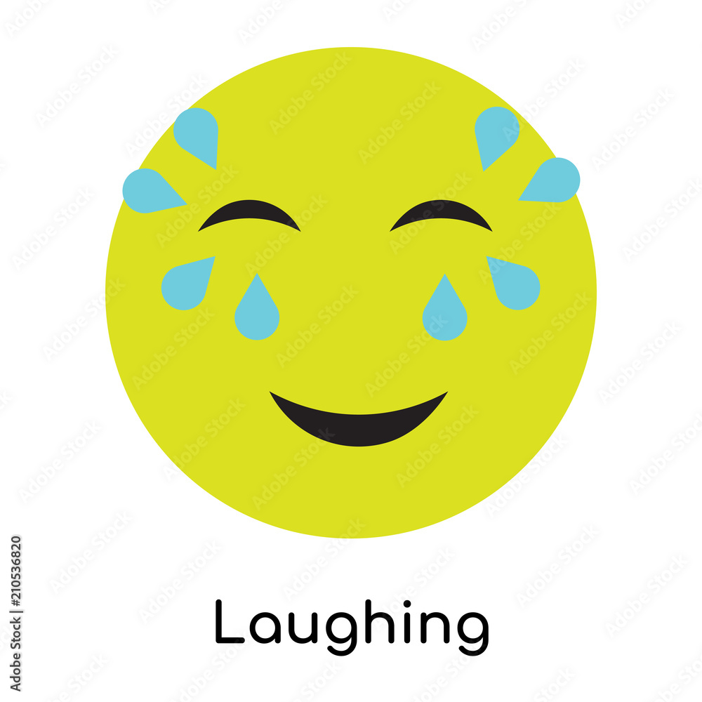Laughing icon vector sign and symbol isolated on white background, Laughing logo concept Laughing icon vector sign and symbol isolated on white background, Laughing logo concept