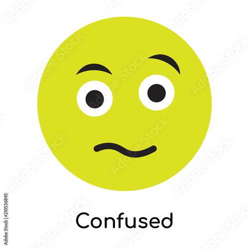 Confused icon vector sign and symbol isolated on white background, Confused logo concept