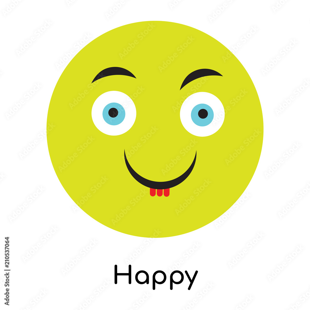 Fototapeta premium Happy icon vector sign and symbol isolated on white background, Happy logo concept