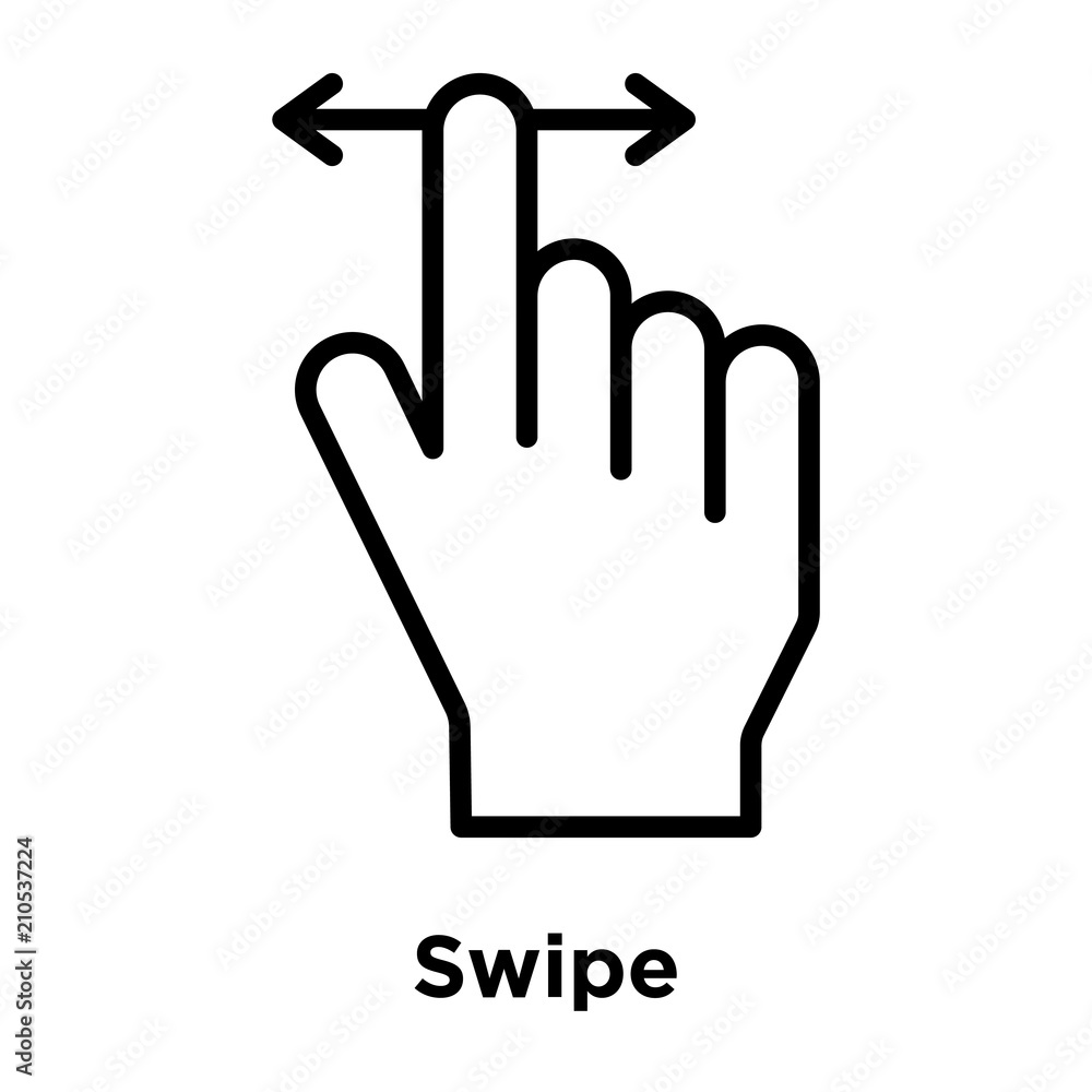 Swipe icon vector sign and symbol isolated on white background, Swipe ...