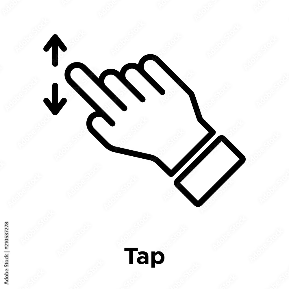Fototapeta premium Tap icon vector sign and symbol isolated on white background, Tap logo concept