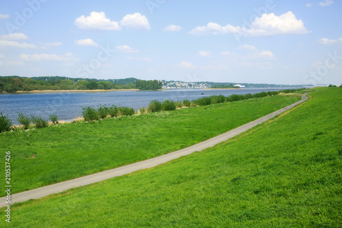 Altes Land an der Elbe mit Blick auf Blankenese, Hamburg photo