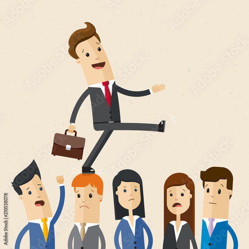 Businessman careerist and group of colleagues