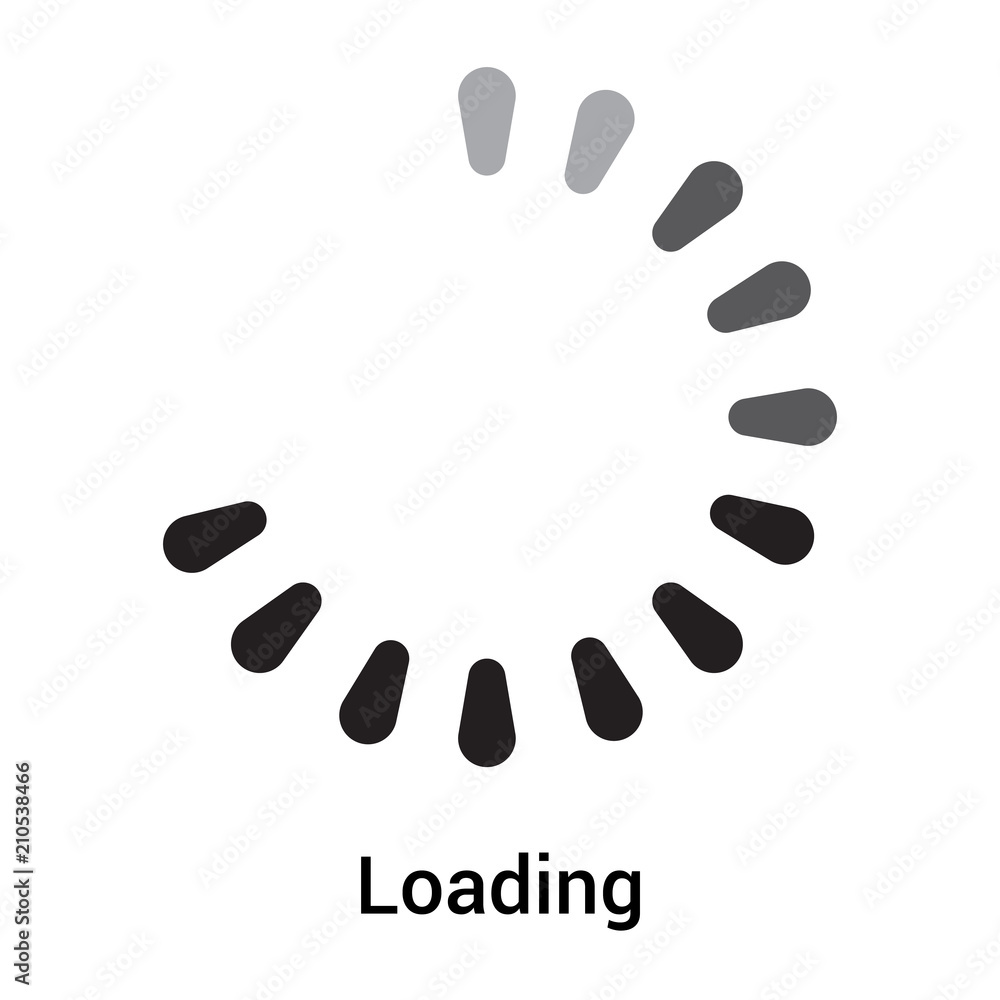 Loading icon vector sign and symbol isolated on white background, Loading logo concept Loading icon vector sign and symbol isolated on white background, Loading logo concept