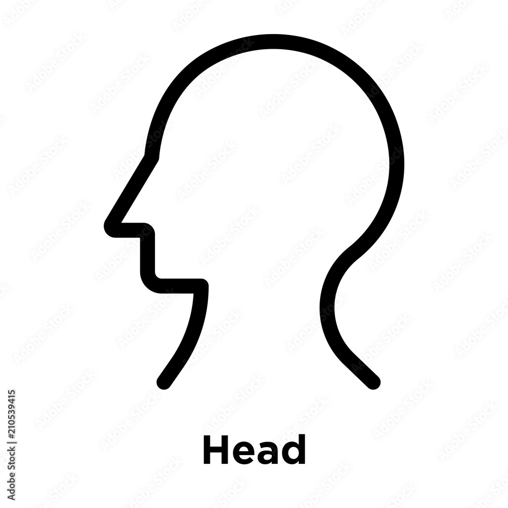 Head icon vector sign and symbol isolated on white background, Head logo concept Head icon vector sign and symbol isolated on white background, Head logo concept