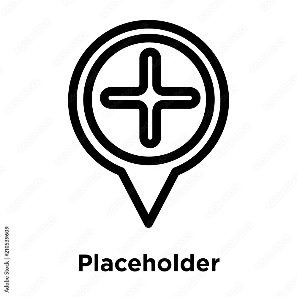 Obraz premium Placeholder icon vector sign and symbol isolated on white background, Placeholder logo concept