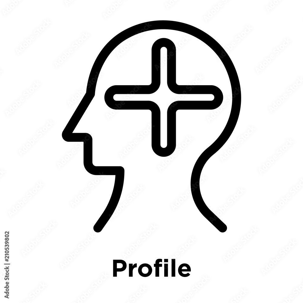 Obraz premium Profile icon vector sign and symbol isolated on white background, Profile logo concept