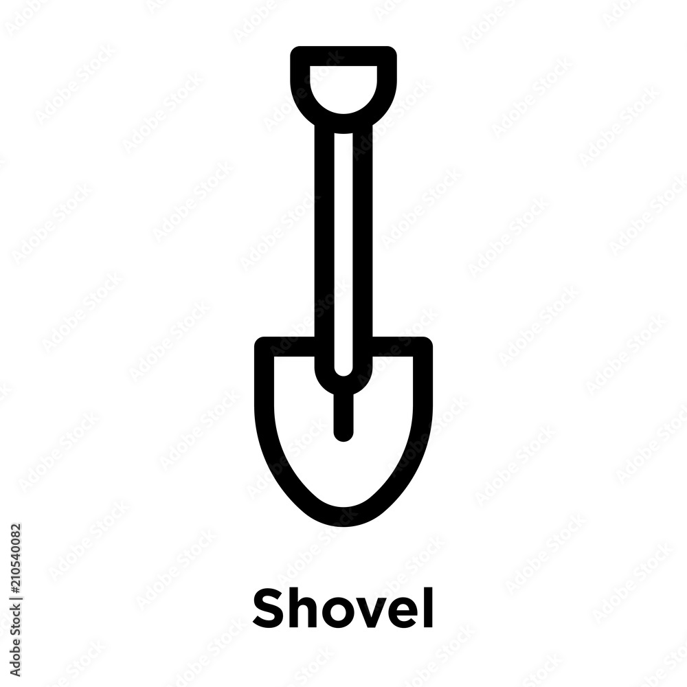 Shovel icon vector sign and symbol isolated on white background, Shovel logo concept Shovel icon vector sign and symbol isolated on white background, Shovel logo concept