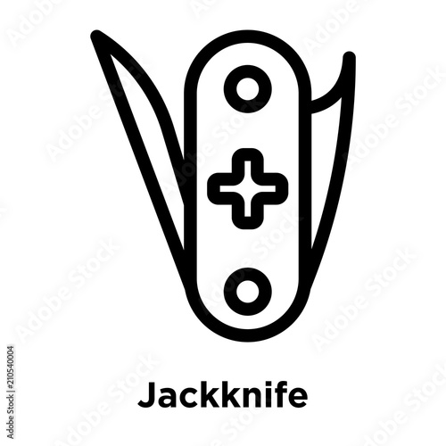 Jackknife icon vector sign and symbol isolated on white background, Jackknife logo concept