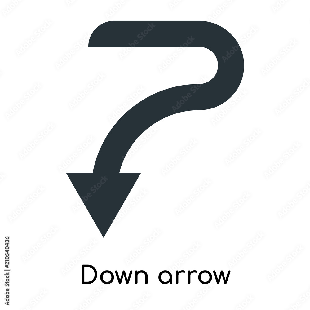 Down arrow icon vector sign and symbol isolated on white background, Down arrow logo concept Down arrow icon vector sign and symbol isolated on white background, Down arrow logo concept