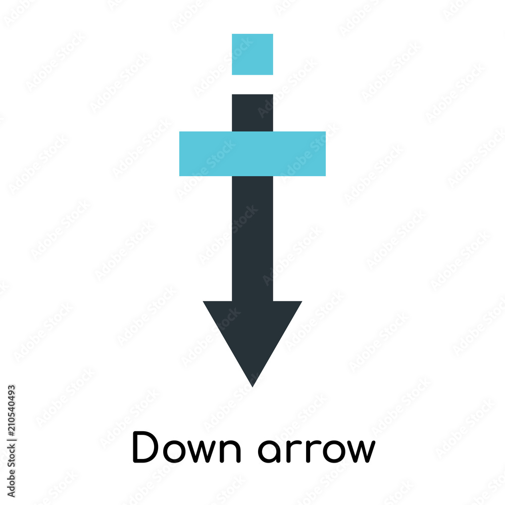 Down arrow icon vector sign and symbol isolated on white background, Down arrow logo concept Down arrow icon vector sign and symbol isolated on white background, Down arrow logo concept