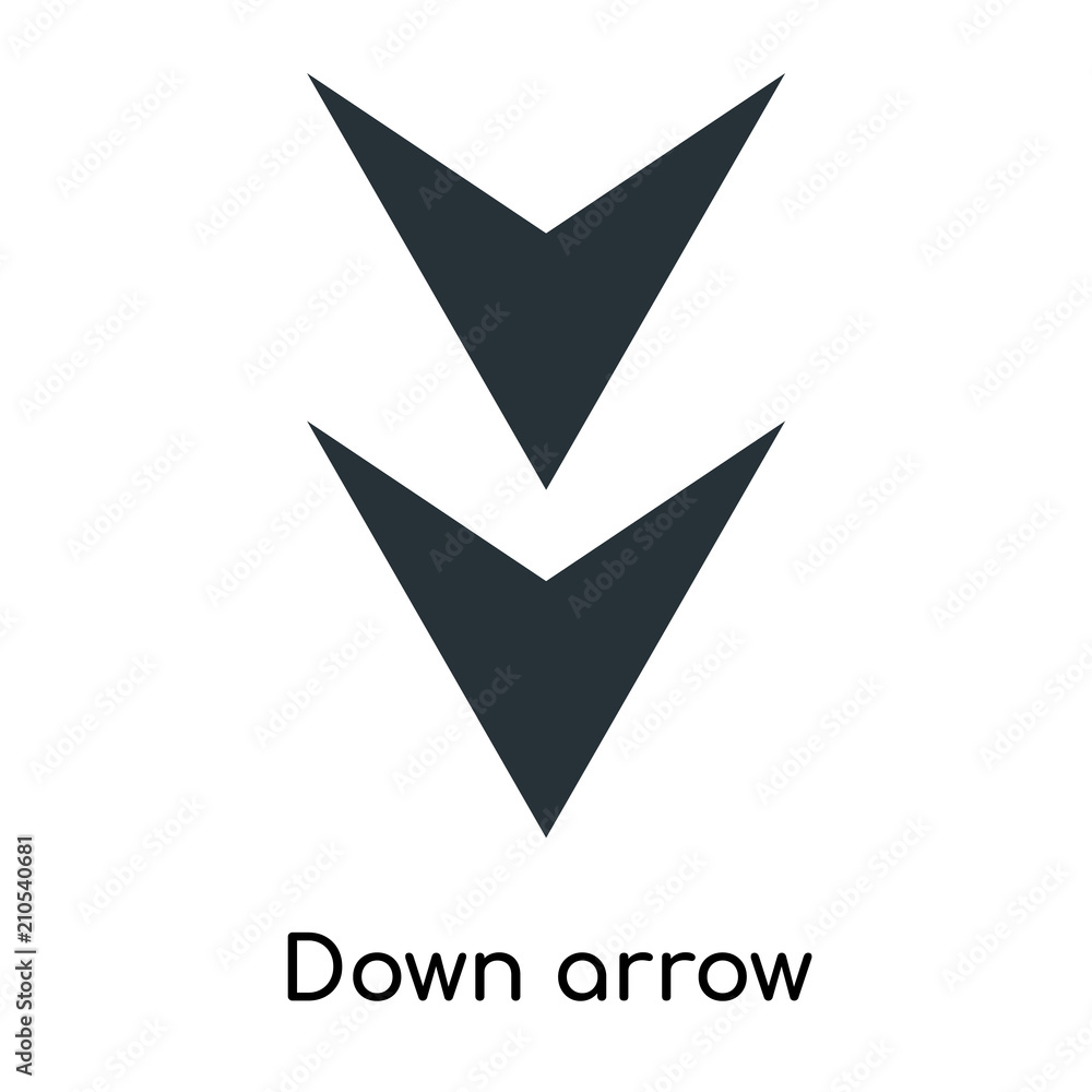 Down arrow icon vector sign and symbol isolated on white background, Down arrow logo concept Down arrow icon vector sign and symbol isolated on white background, Down arrow logo concept