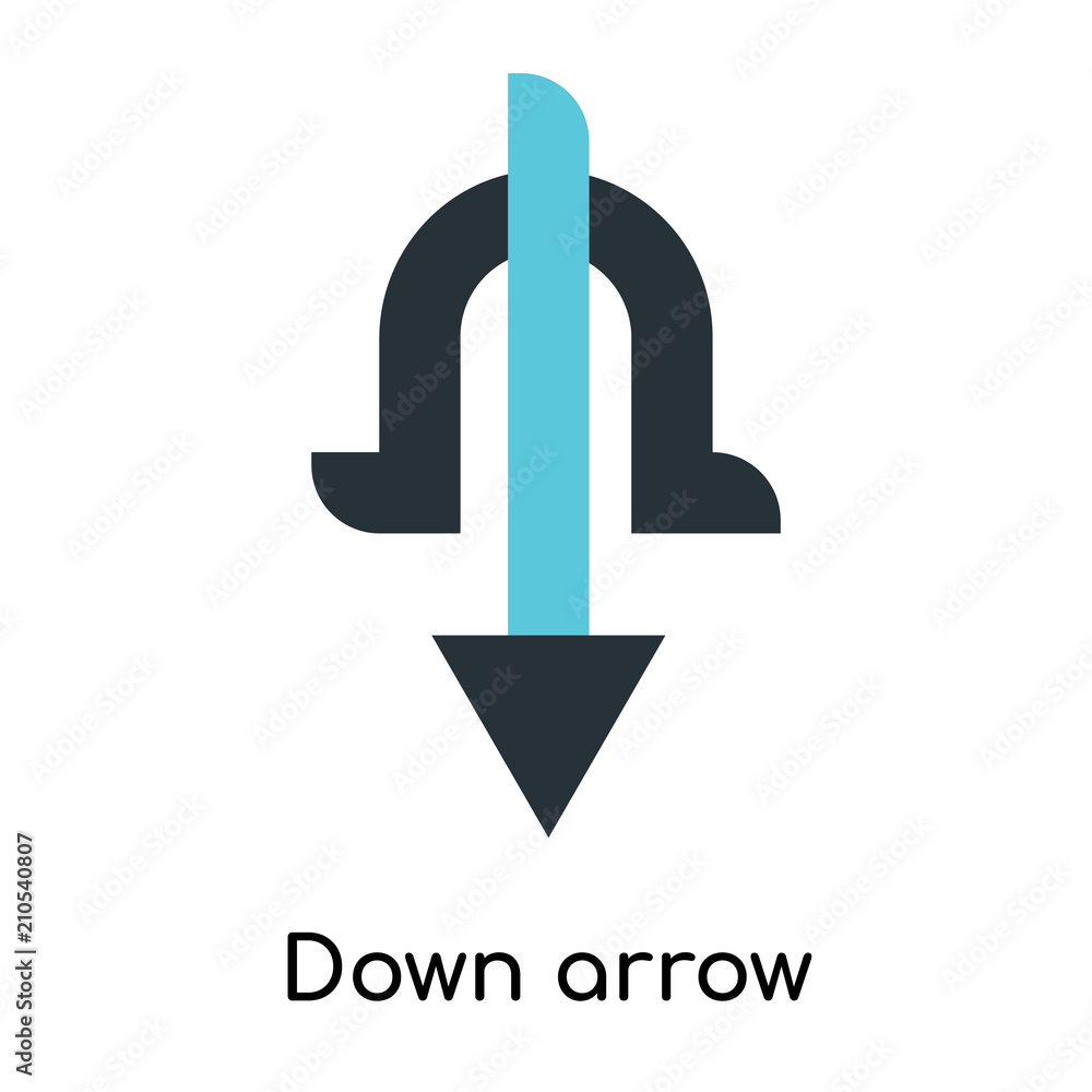 Down arrow icon vector sign and symbol isolated on white background, Down arrow logo concept Down arrow icon vector sign and symbol isolated on white background, Down arrow logo concept