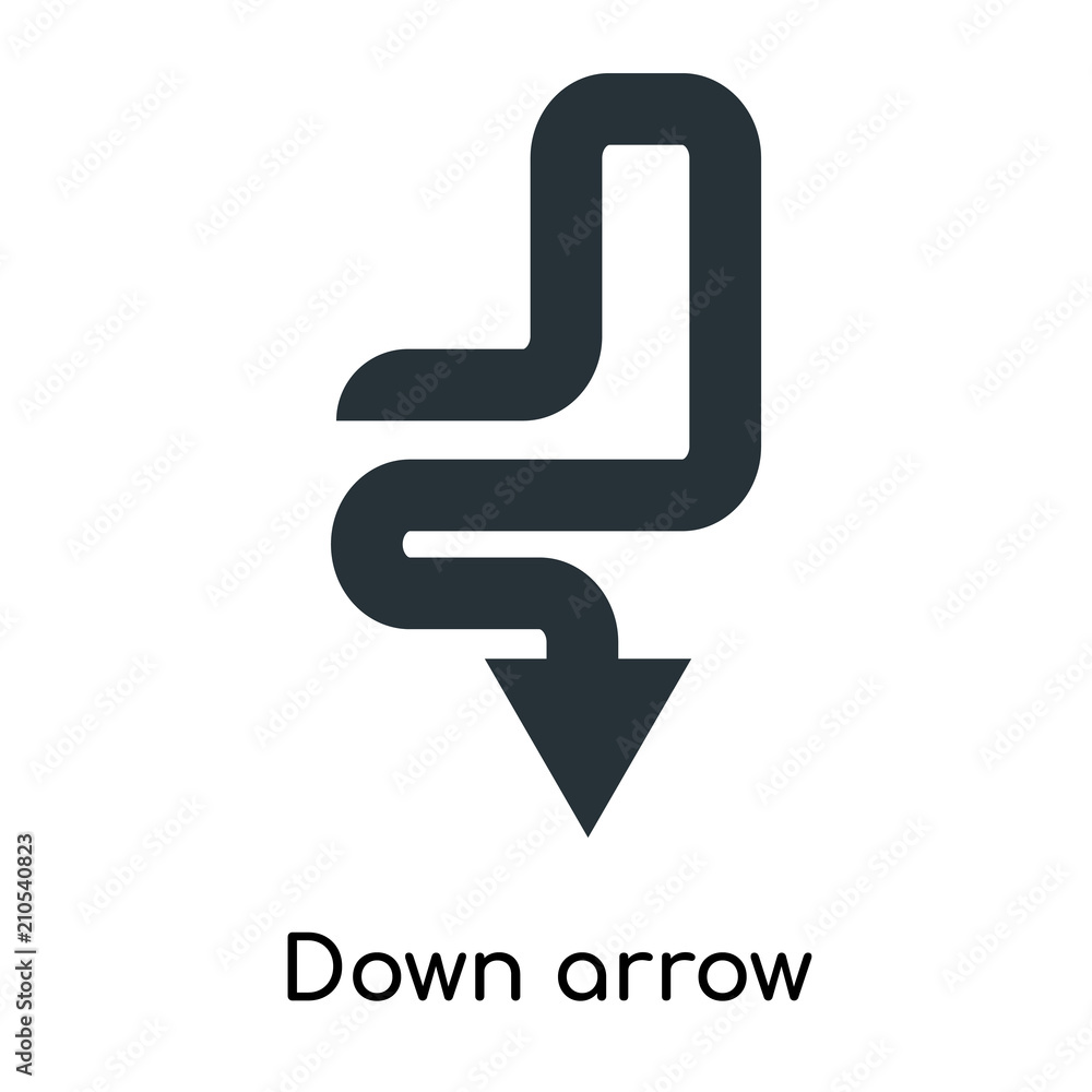 Down arrow icon vector sign and symbol isolated on white background, Down arrow logo concept Down arrow icon vector sign and symbol isolated on white background, Down arrow logo concept