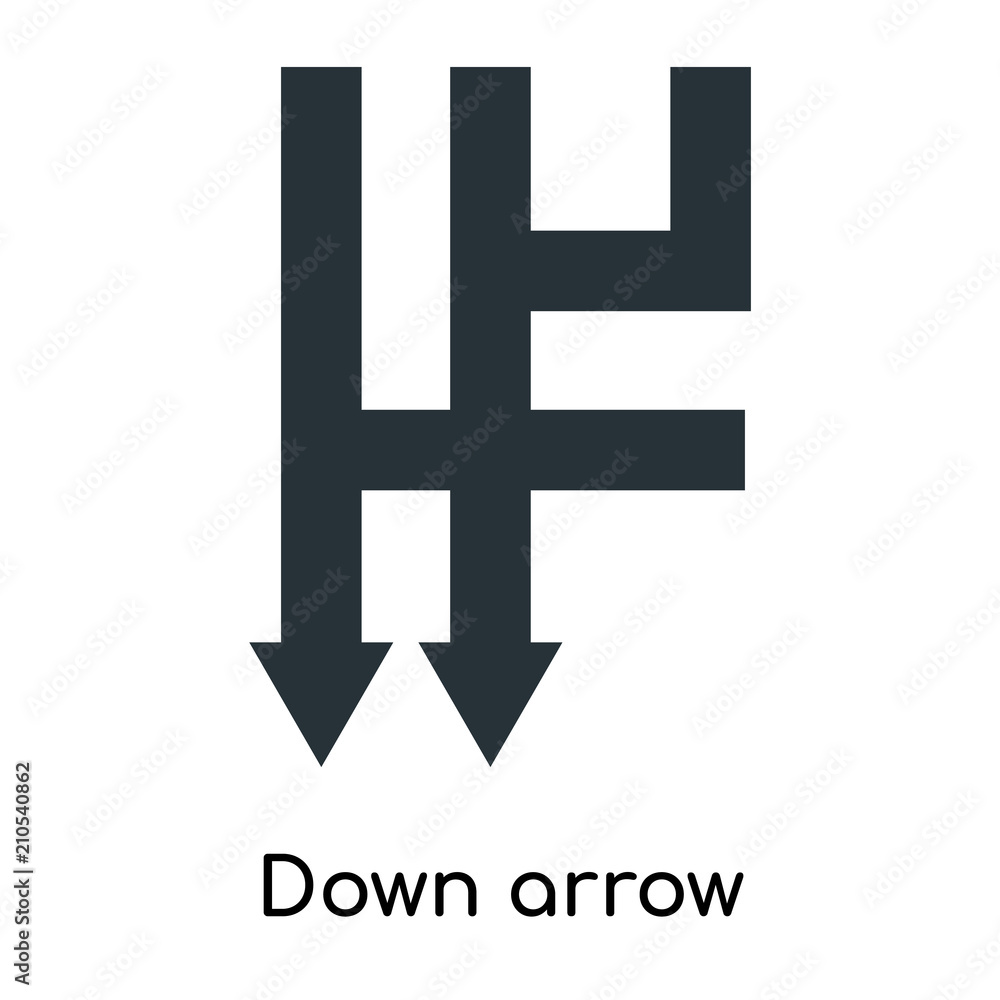 Fototapeta premium Down arrow icon vector sign and symbol isolated on white background, Down arrow logo concept