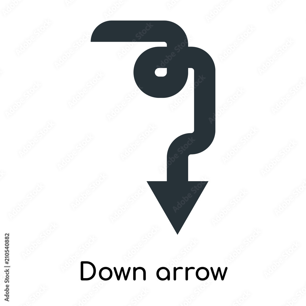 Down arrow icon vector sign and symbol isolated on white background, Down arrow logo concept Down arrow icon vector sign and symbol isolated on white background, Down arrow logo concept
