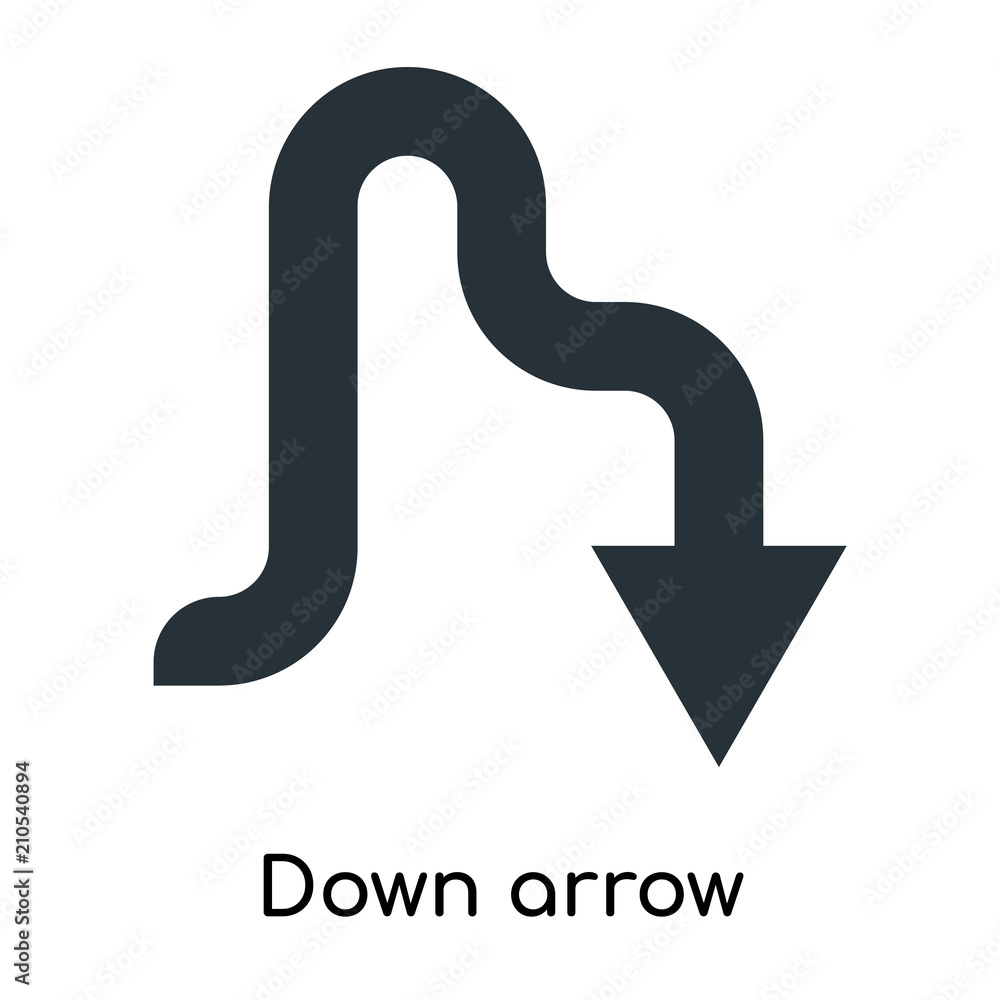 Down arrow icon vector sign and symbol isolated on white background, Down arrow logo concept Down arrow icon vector sign and symbol isolated on white background, Down arrow logo concept
