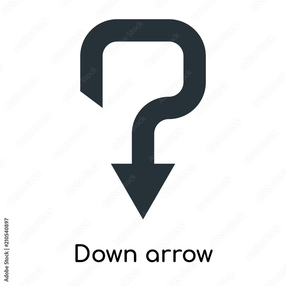 Down arrow icon vector sign and symbol isolated on white background, Down arrow logo concept Down arrow icon vector sign and symbol isolated on white background, Down arrow logo concept