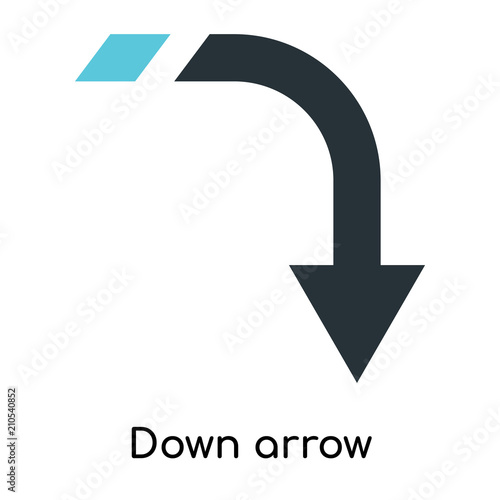 Down arrow icon vector sign and symbol isolated on white background, Down arrow logo concept