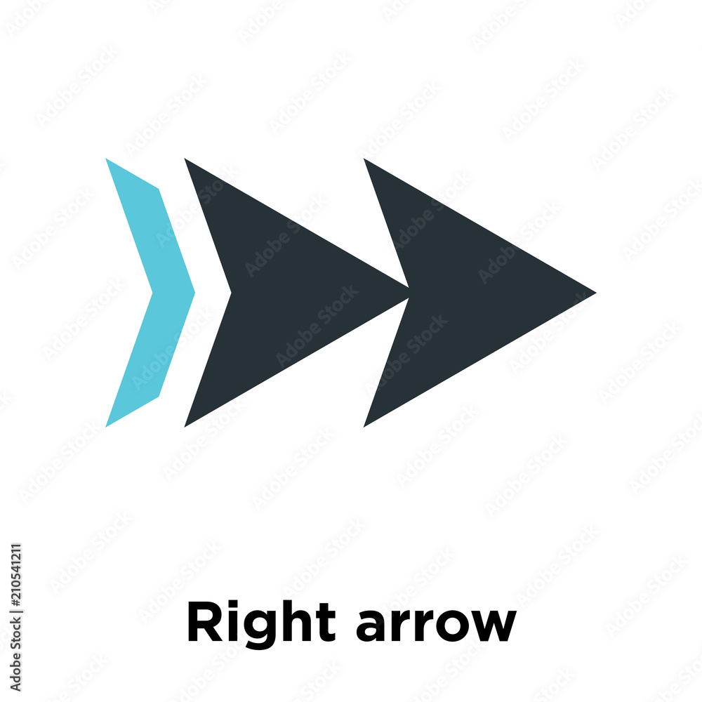 Right arrow icon vector sign and symbol isolated on white background, Right arrow logo concept Right arrow icon vector sign and symbol isolated on white background, Right arrow logo concept