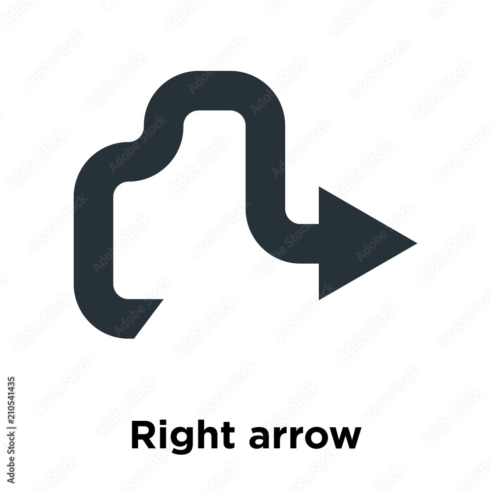 Right arrow icon vector sign and symbol isolated on white background, Right arrow logo concept Right arrow icon vector sign and symbol isolated on white background, Right arrow logo concept