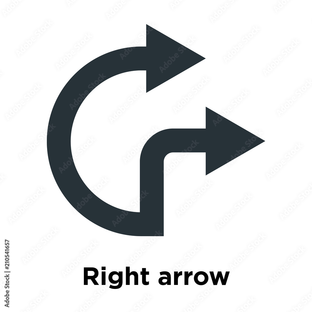 Right arrow icon vector sign and symbol isolated on white background, Right arrow logo concept Right arrow icon vector sign and symbol isolated on white background, Right arrow logo concept